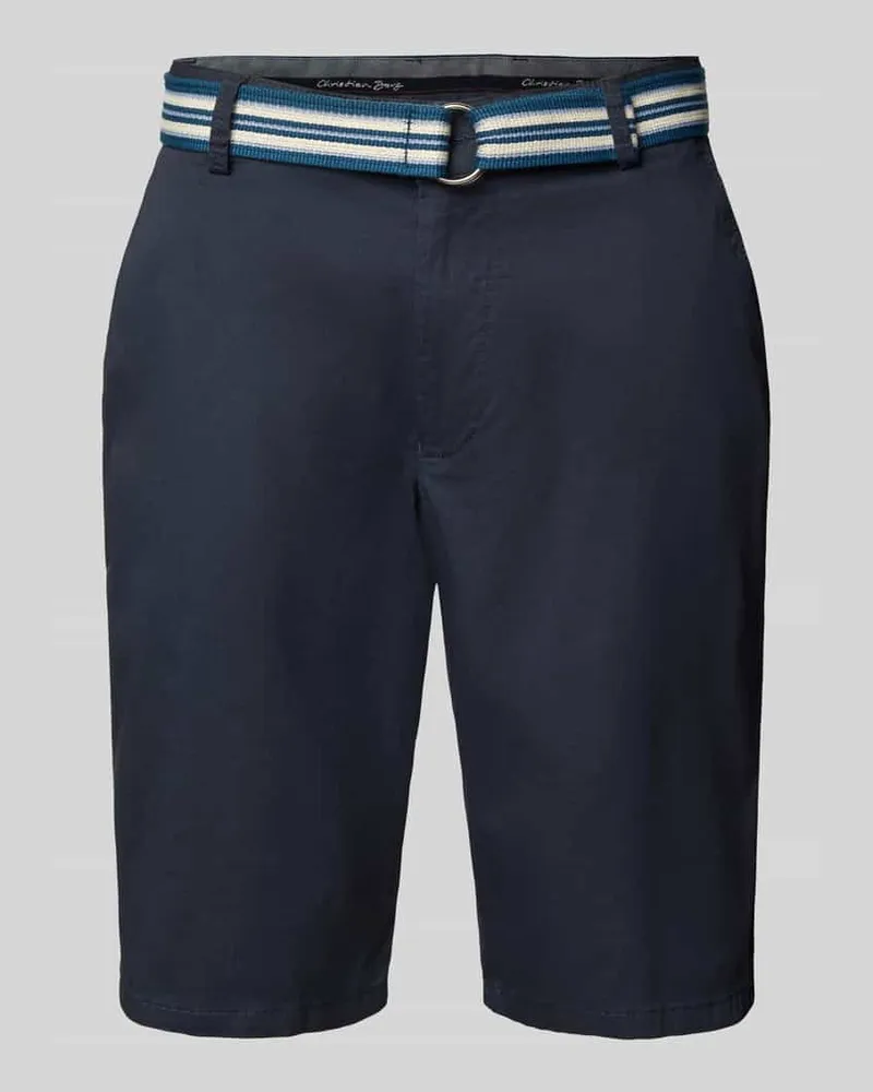 Christian Berg Regular Fit Bermudas mit Gürtel 