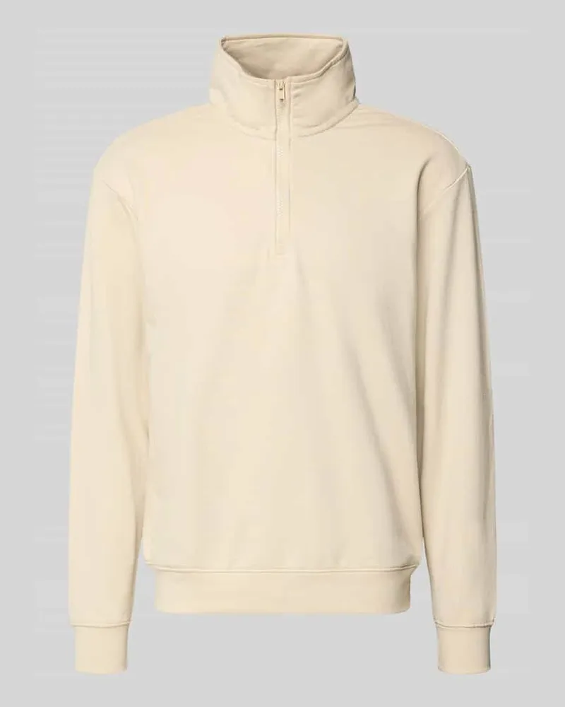 Blend Sweatshirt mit Troyer-Kragen Modell 'BRODY Sand