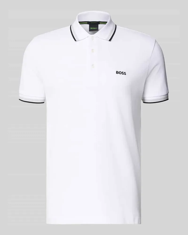 HUGO BOSS Regular Fit Poloshirt mit Label-Stitching Modell 'Paddy Weiss