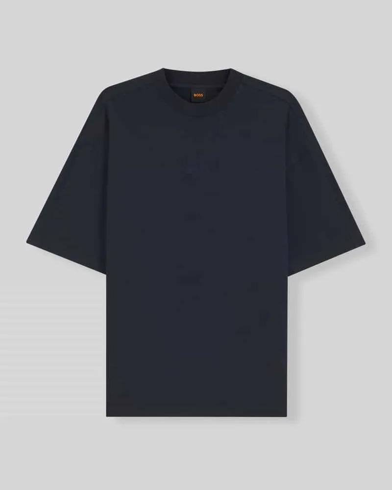 HUGO BOSS Relaxed Fit T-Shirt aus reiner Baumwolle Modell 'TE_TILE Marine