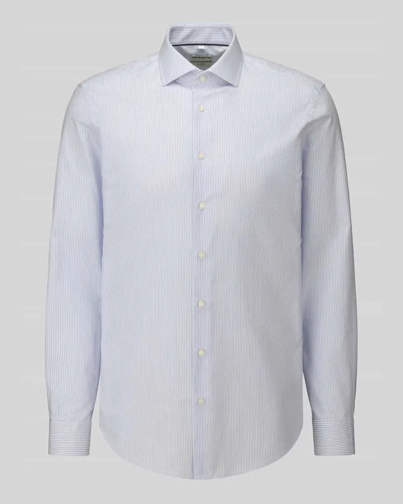 JAKE*S Slim Fit Businesshemd mit Rückenpasse Bleu