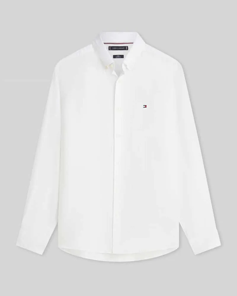 Tommy Hilfiger Regular Fit Freizeithemd aus reinem Leinen Weiss