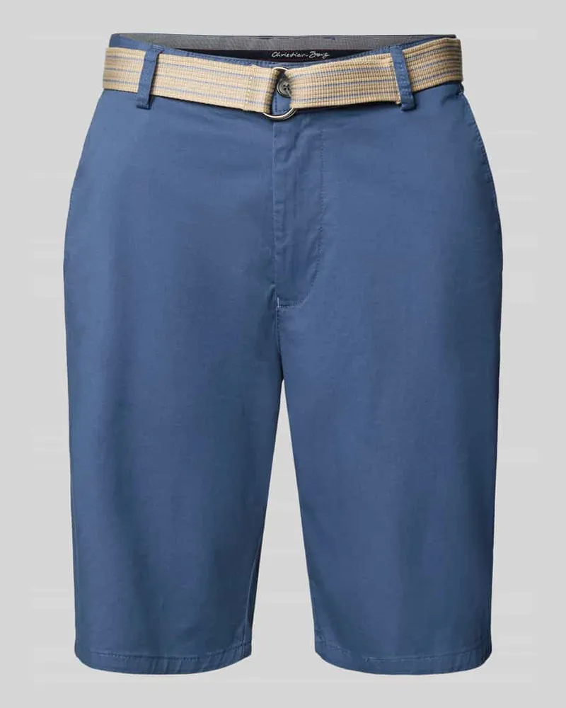 Christian Berg Regular Fit Bermudas mit Gürtel 
