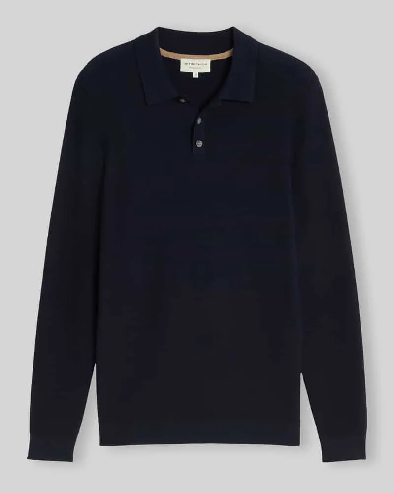Tom Tailor Regular Fit Pullover mit Polokragen Marine