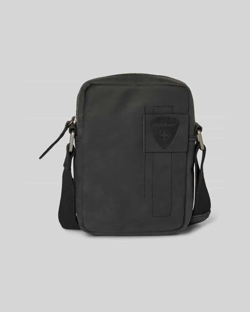Strellson Umhängetasche aus Leder mit Label-Patch Modell 'richmond Black