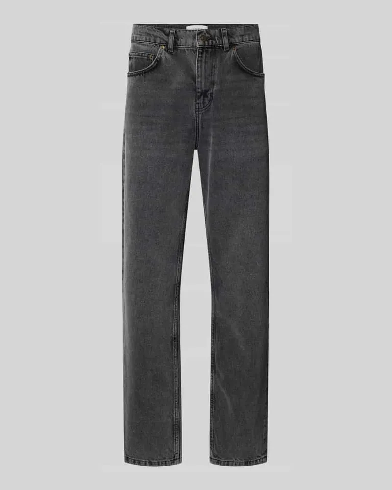 LES DEUX Straight Fit Jeans im Used-Look Modell 'Ryder Dunkelgrau