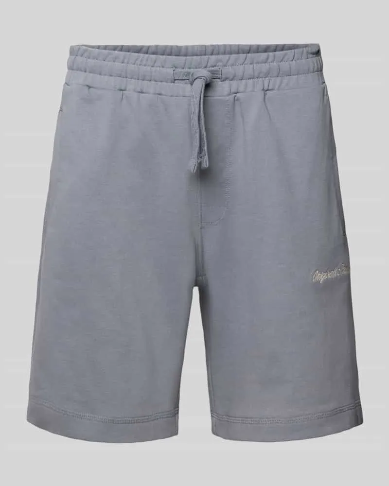Jack & Jones Shorts mit Label-Stitching Modell 'KARL Rauchblau