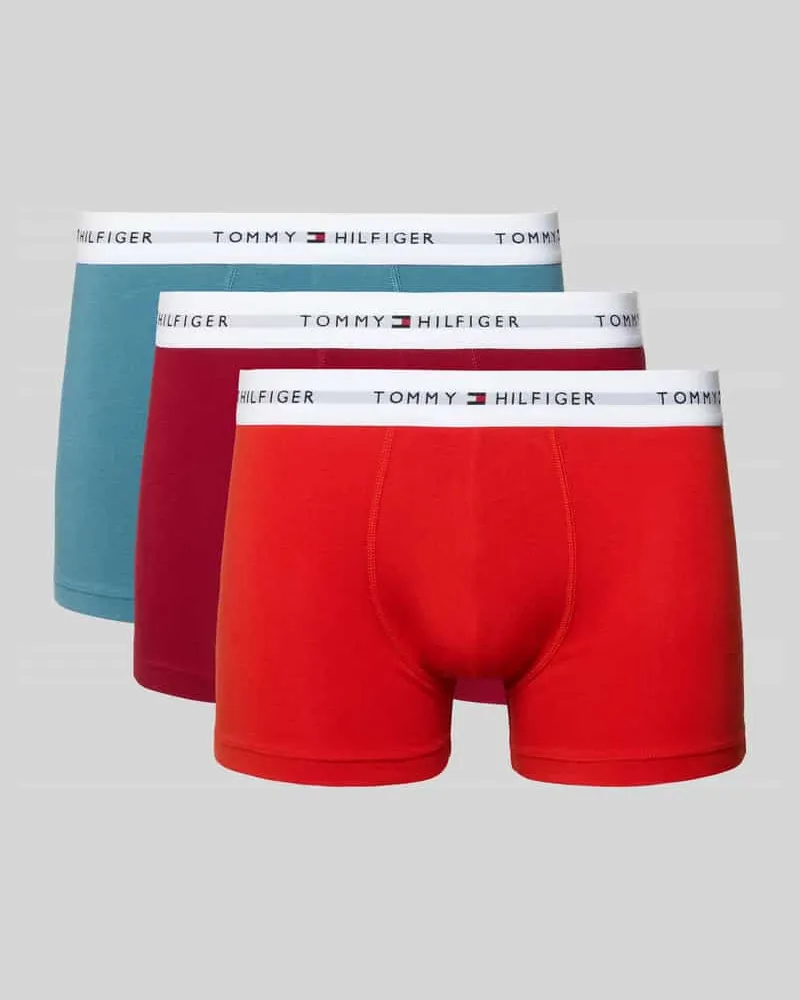 Tommy Hilfiger Slim Fit Trunks aus Baumwoll-Mix im 3er-Pack Rot