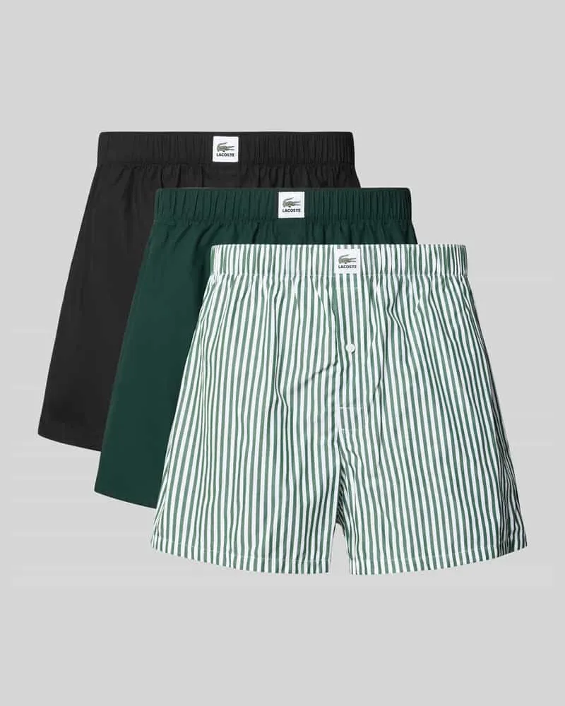 Lacoste Boxer im 3er-Pack mit Logo-Patch Gruen