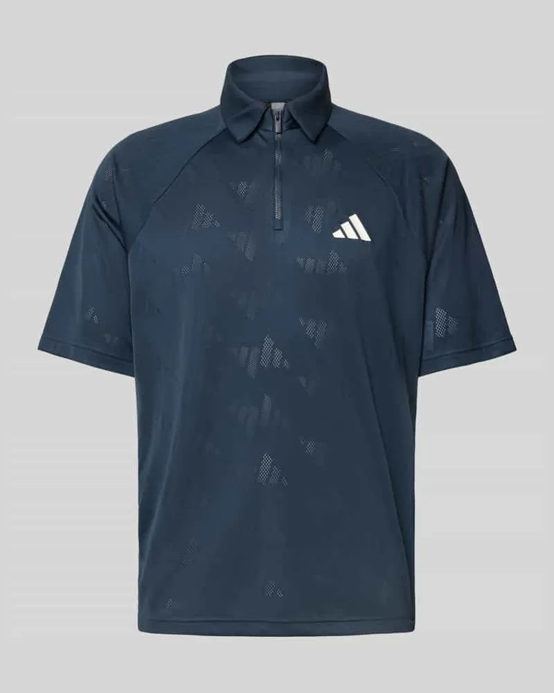 adidas Regular Fit Poloshirt mit Logo und Reißverschluss 