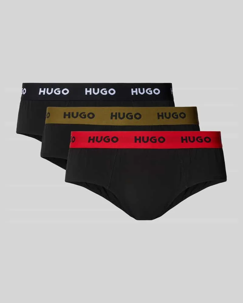 HUGO BOSS Slip aus Baumwoll-Mix mit Logo-Stitching im 3er-Pack 