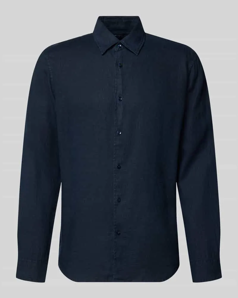 McNeal Leinenhemd mit Kentkragen Dunkelblau