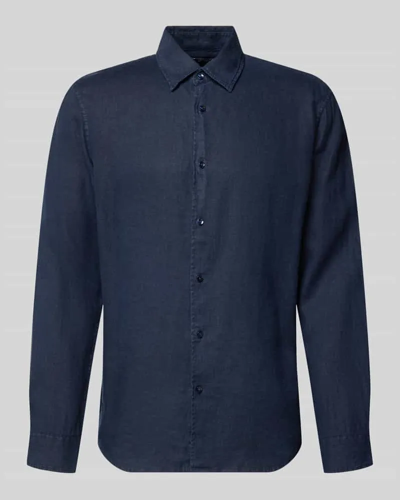McNeal Leinenhemd mit Kentkragen Dunkelblau