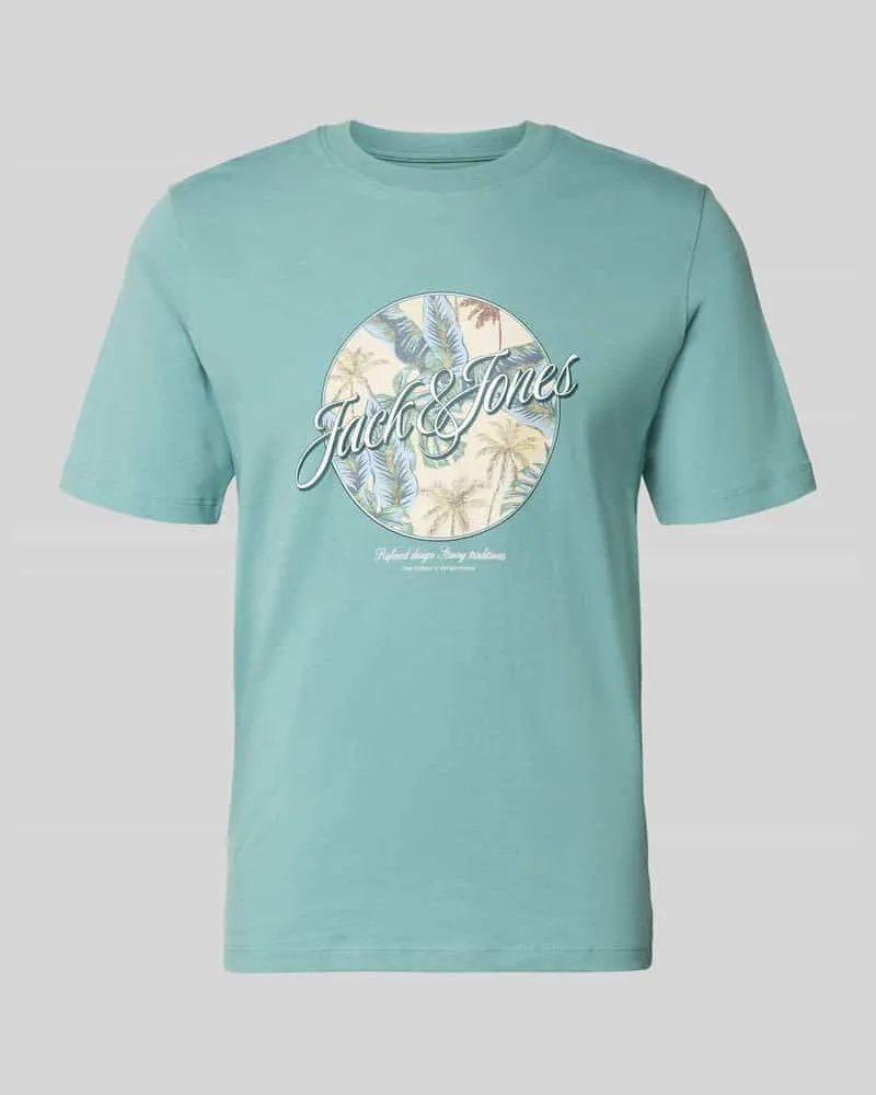 Jack & Jones T-Shirt mit Rundhalsausschnitt Modell 'HONOLULU Petrol