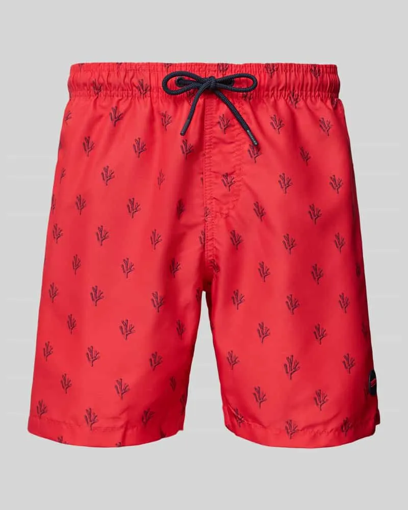 Shiwi Regular Fit Badehose mit Label-Patch Modell 'Mike Koralle