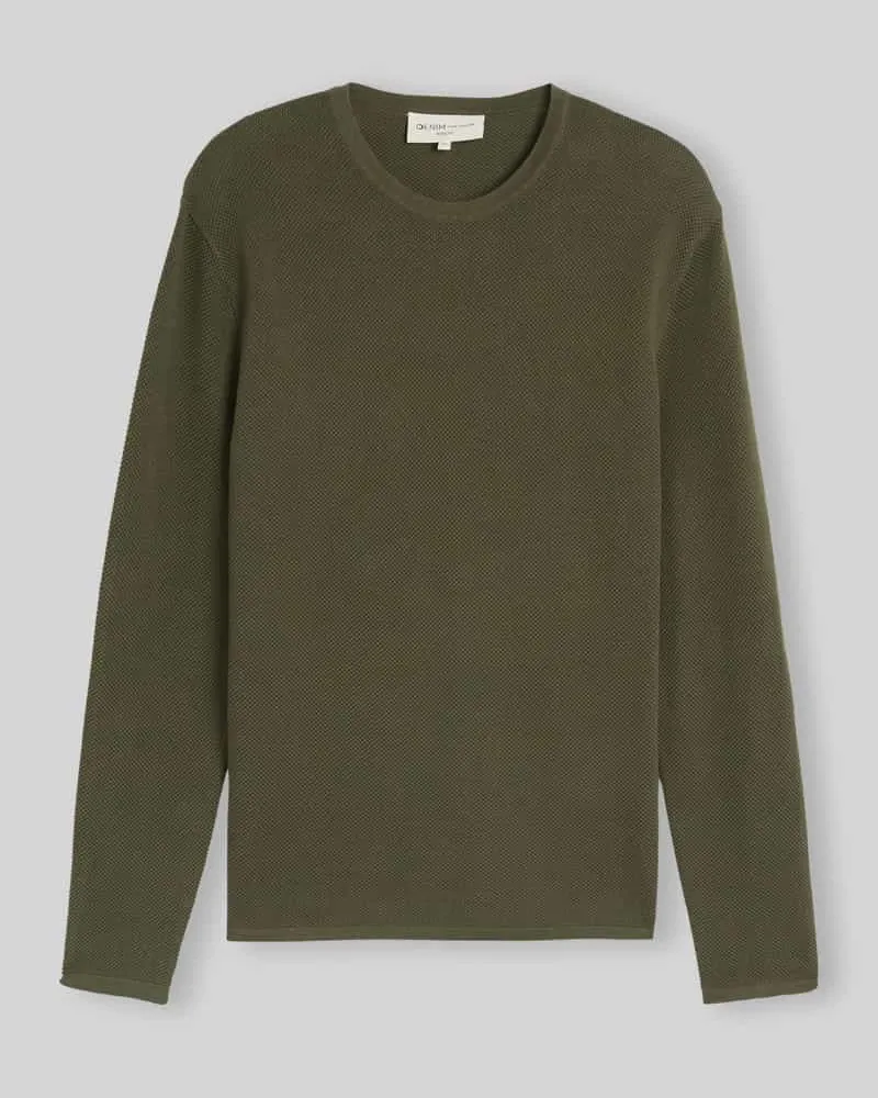 Tom Tailor Regular Fit Pullover aus reiner Baumwolle Oliv