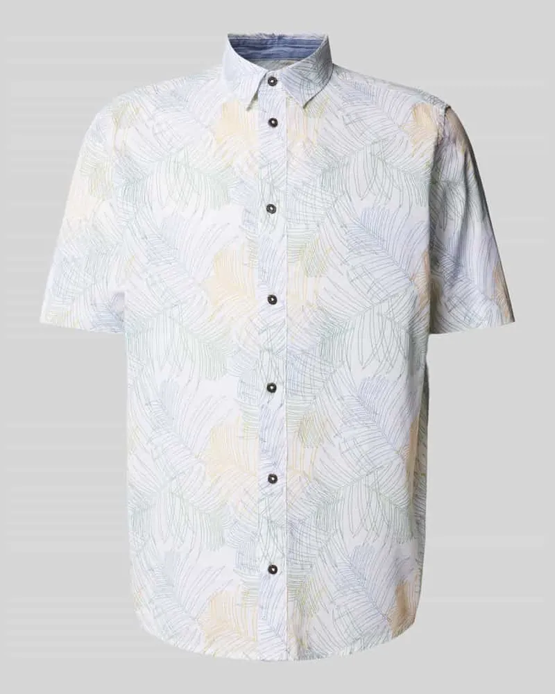 Tom Tailor Freizeithemd mit floralem Muster Weiss