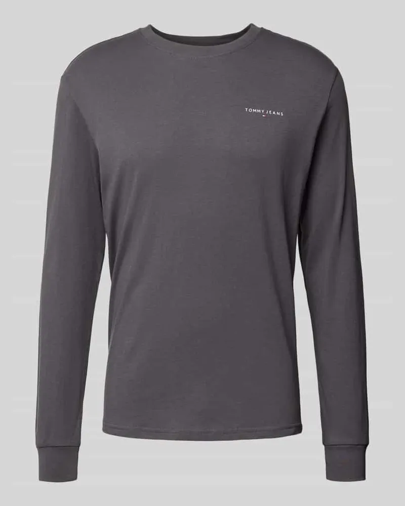 Tommy Hilfiger Slim Fit Langarmshirt aus reine Baumwolle Anthrazit