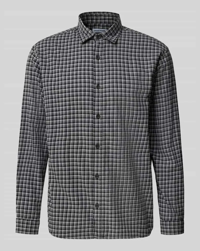 Jack & Jones Regular Fit Freizeithemd mit Kentkragen Modell 'CARTER Black