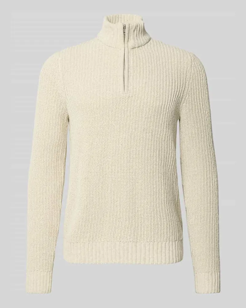 Only & Sons Regular Fit Troyer mit kurzem Reißverschluss Modell 'JOIN Offwhite