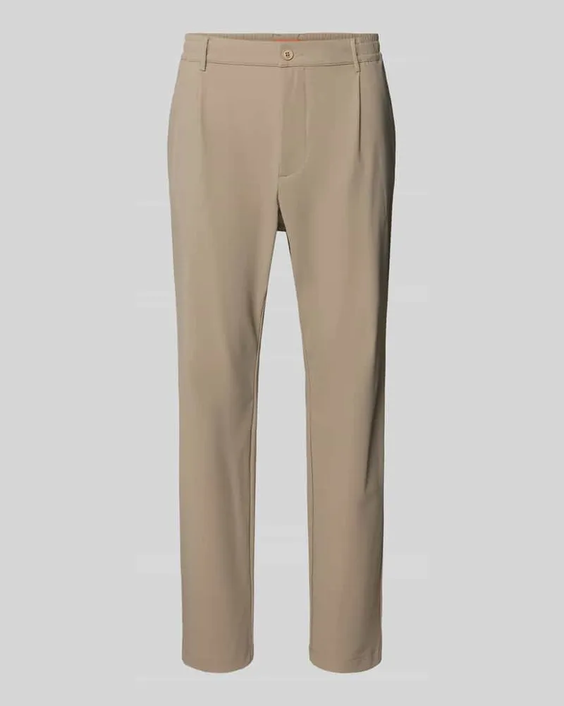 CRUNA Slim Fit Hose mit Paspeltaschen am Gesäß Beige