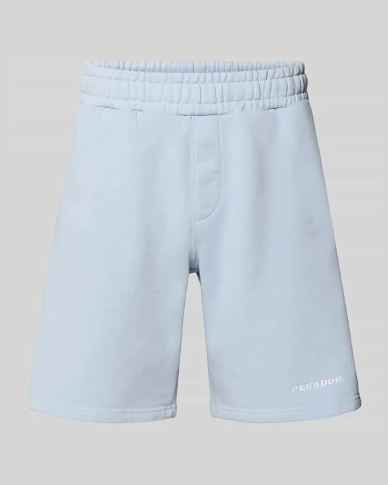 PEGADOR Regular Fit Shorts mit Logo-Stitching Hellblau