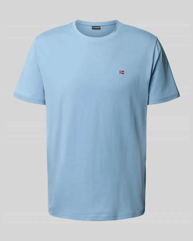 Napapijri T-Shirt mit Label-Stitching und Rundhalsausschnitt 