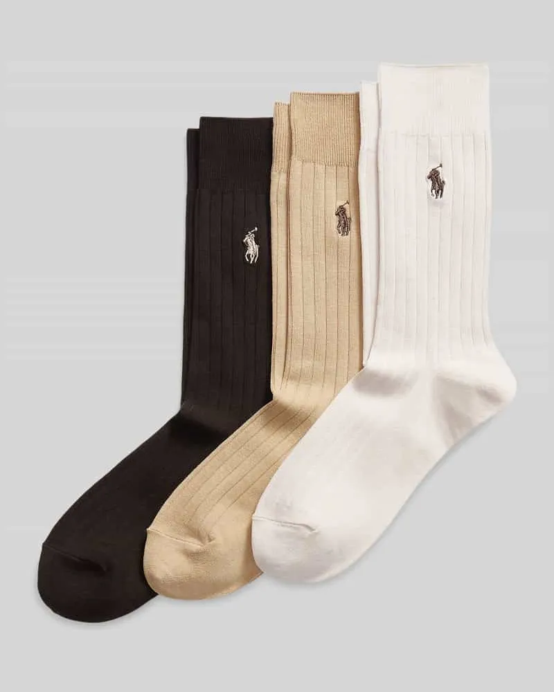 Ralph Lauren Socken aus Baumwoll-Mix im 3er-Pack Camel
