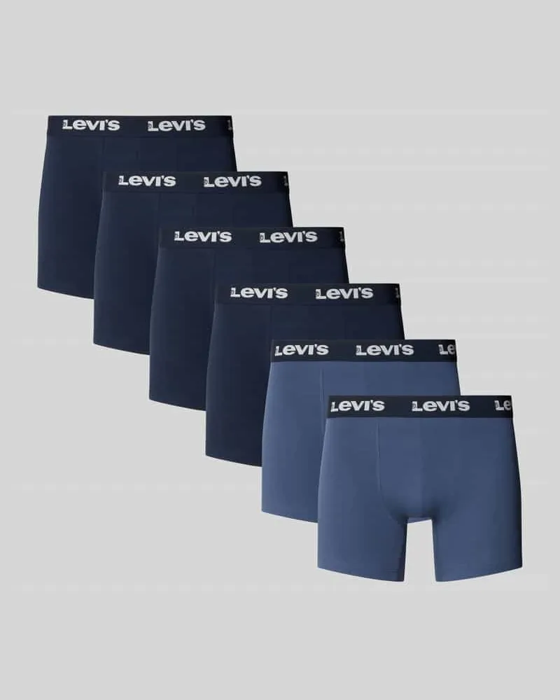 Levi's Pant & Trunk mit elastischem Label-Bund im 6er-Pack Modell 'LOGO BOXER Marine