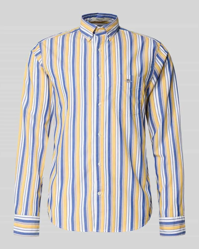 Gant Freizeithemd mit Knopfleiste Pastellgelb