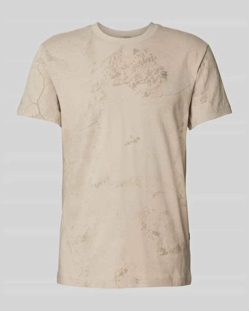 G-STAR RAW T-Shirt mit Label-Stitching Beige
