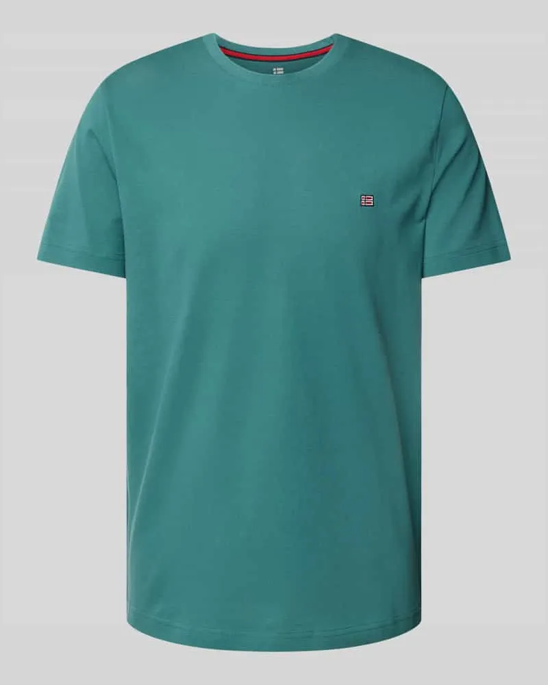 Christian Berg T-Shirt mit Label-Stitching Metallic