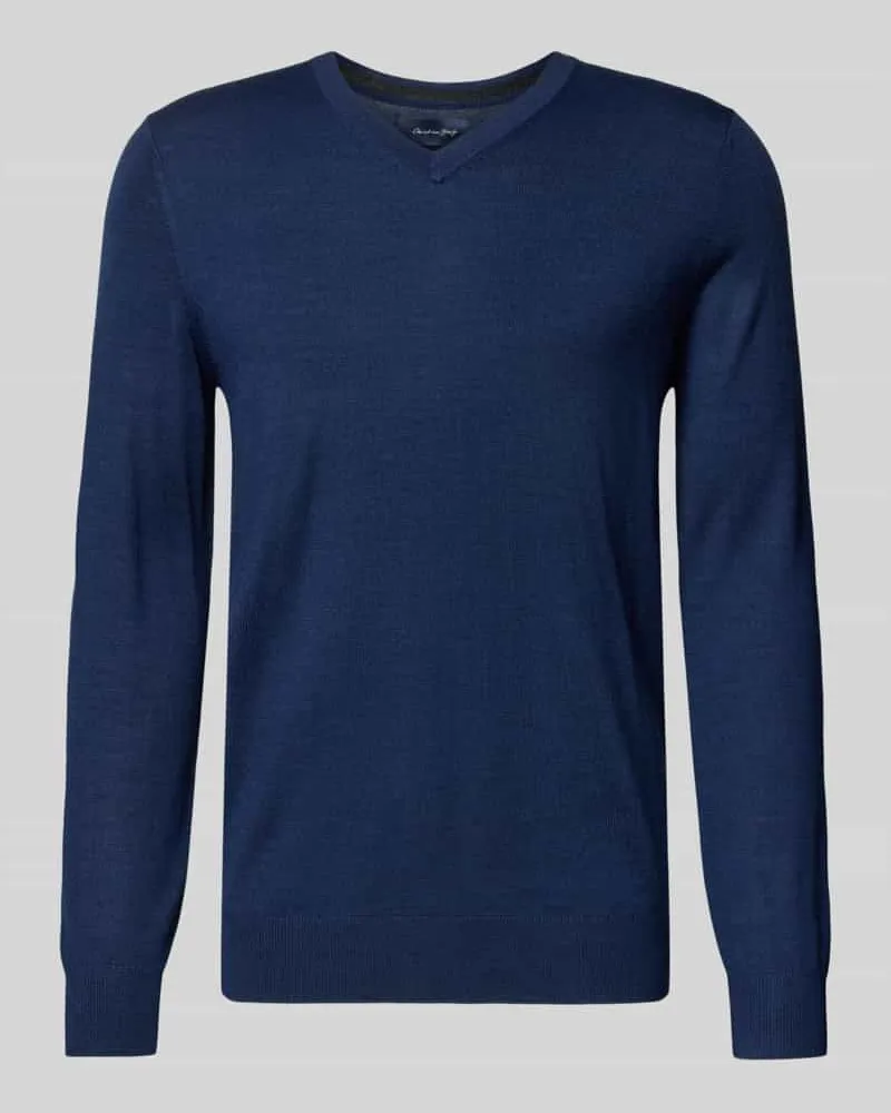 Christian Berg Strickpullover aus Woll-Mix mit V-Ausschnitt 