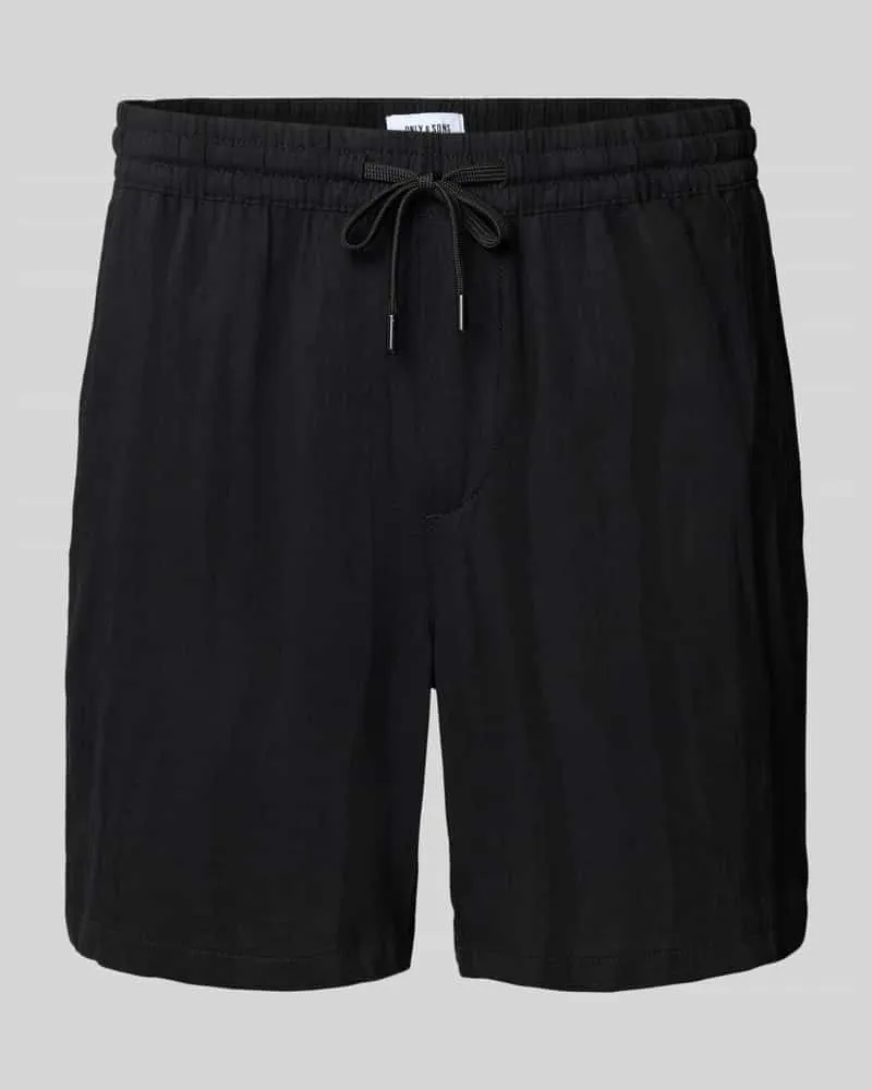 Only & Sons Regular Fit Shorts mit Leinen-Anteil Black