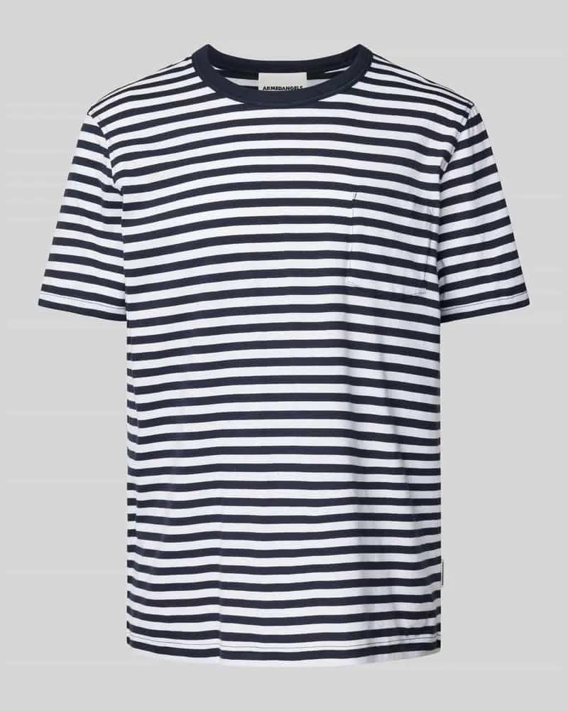 Armedangels T-Shirt mit Brusttasche Modell 'MAARKOS Marine