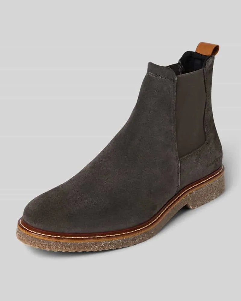 Marc O'Polo Chelsea Boots aus echtem Veloursleder Modell 'LINUS 4B Anthrazit