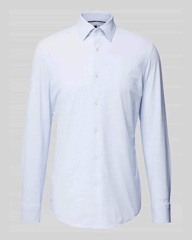 HUGO BOSS Slim Fit Business-Hemd mit Kentkragen Modell 'HANK Hellblau