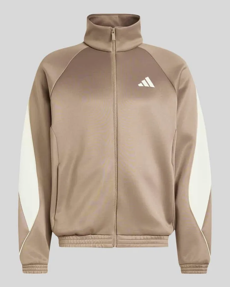 adidas Relaxed Fit Sweatjacke aus Baumwoll-Mix Beige
