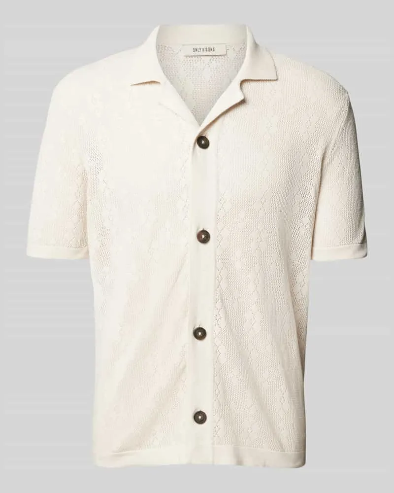 Only & Sons Regular Fit Freizeithemd mit Resortkragen Modell 'KEN LIFE Offwhite