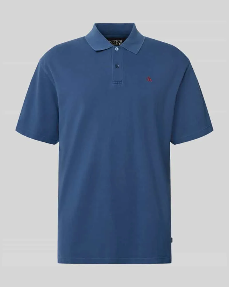 Scotch&Soda Relaxed Fit Poloshirt mit Logo-Stitching Marine