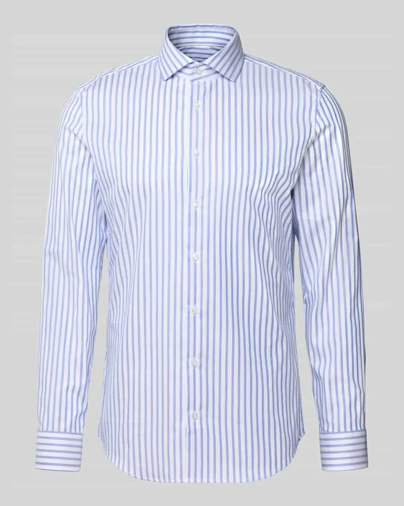 Seidensticker Slim Fit Business Hemd aus Baumwolle mit Kentkragen Royal