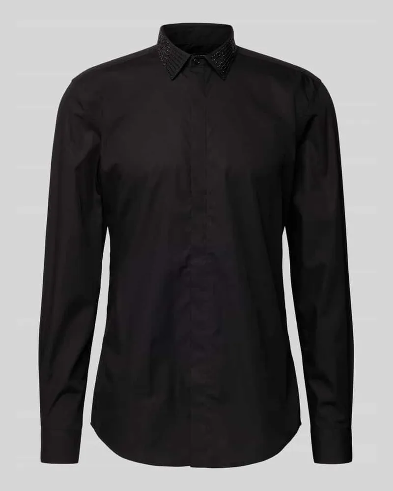 Antony Morato Slim Fit Freizeithemd mit Kentkragen Modell 'LONDON Black