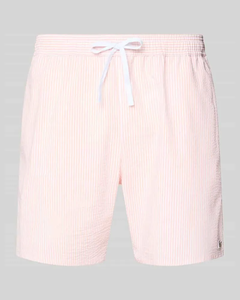 Lacoste Badeshorts aus Baumwoll-Mix Rot