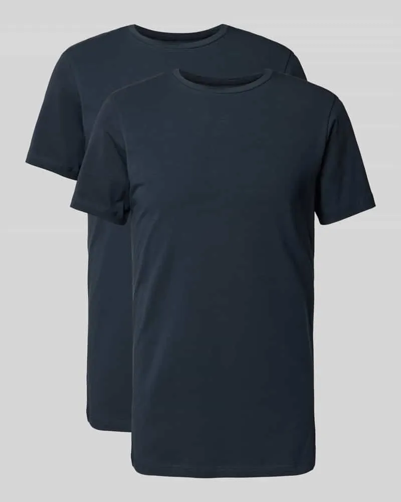 Bread & Boxers T-Shirt mit geripptem Rundhalsausschnitt 