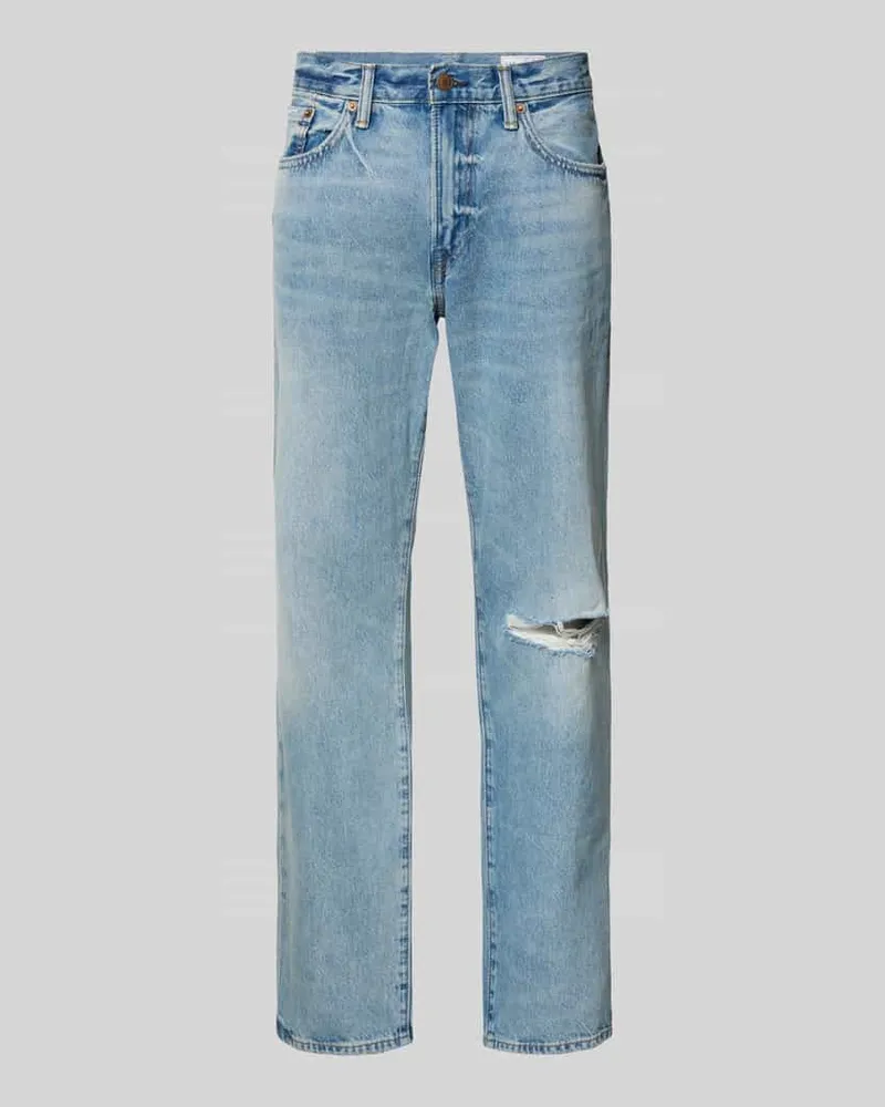 GAP Straight Fit Jeans im Used-Look Jeansblau