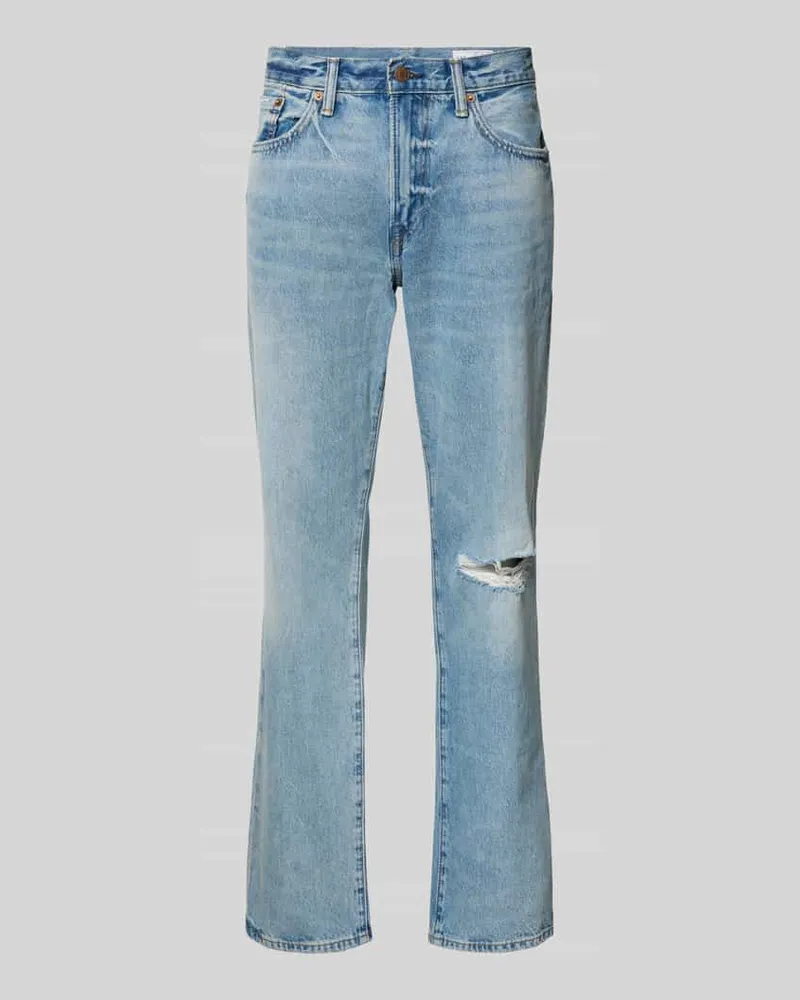 GAP Straight Fit Jeans im Used-Look Jeansblau