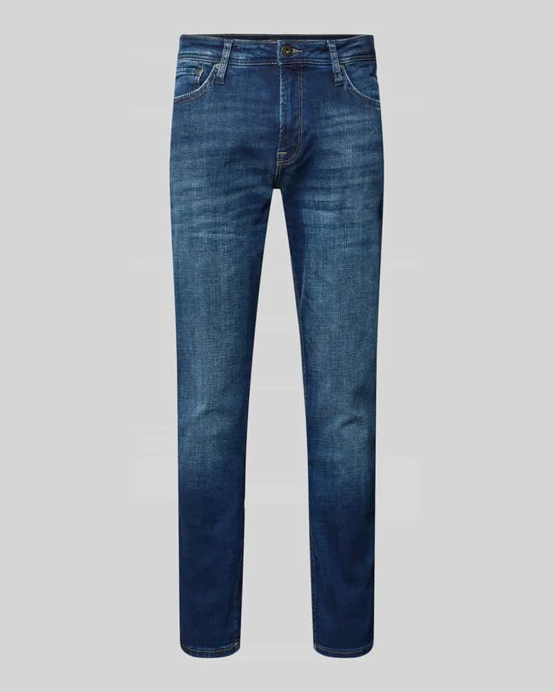 Jack & Jones Regular Fit Jeans mit Knopfverschluss Modell 'CLARK 
