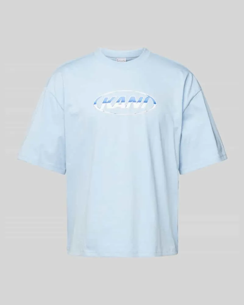 Karl Kani T-Shirt mit Label-Print Hellblau