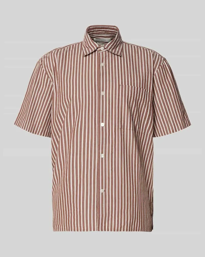 Selected Homme Relaxed Fit Freizeithemd aus reiner Baumwolle Modell 'STUART Hellbraun