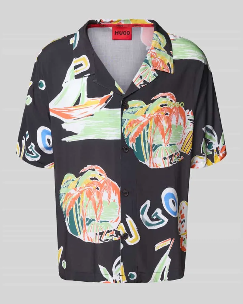 HUGO BOSS Relaxed Fit Freizeithemd mit 1/2-Arm 